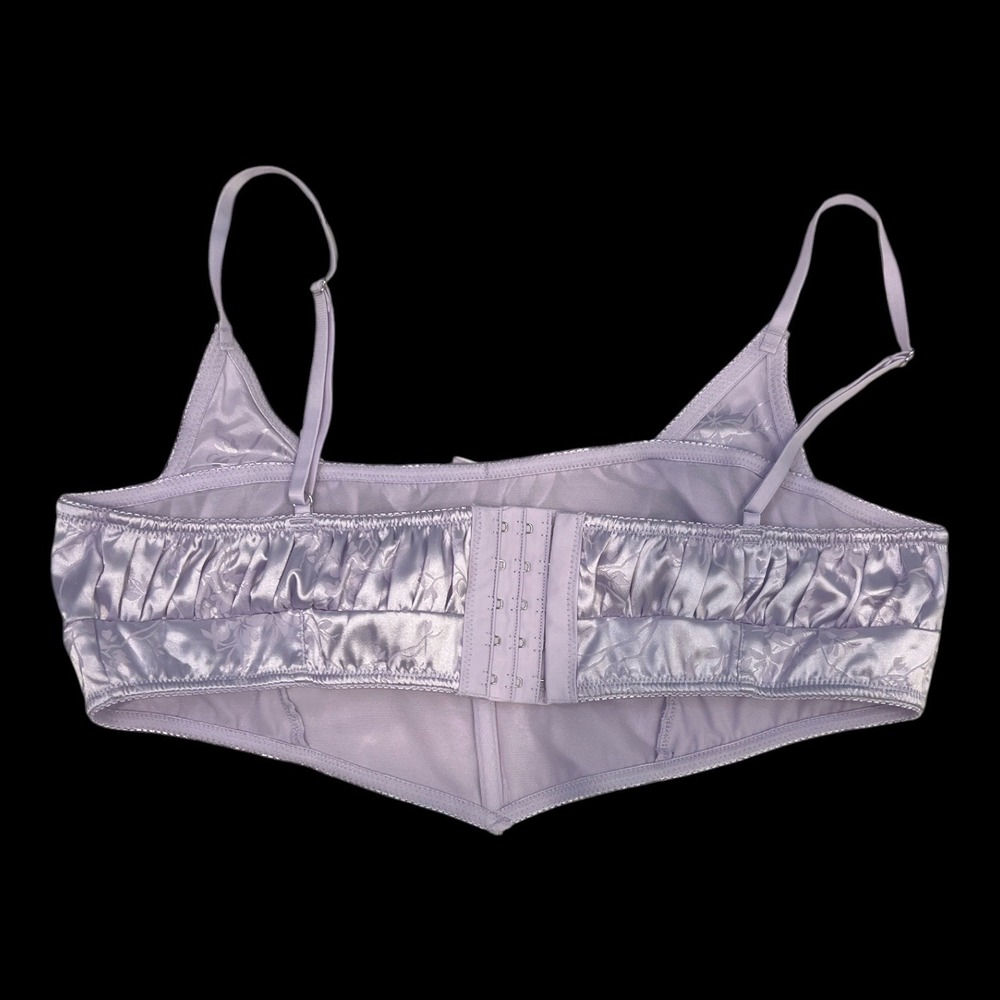Out From Under NWT Satin Jacquard Bralette XL Fairycore Coquette Y2K Lingerie - Picture 3 of 10